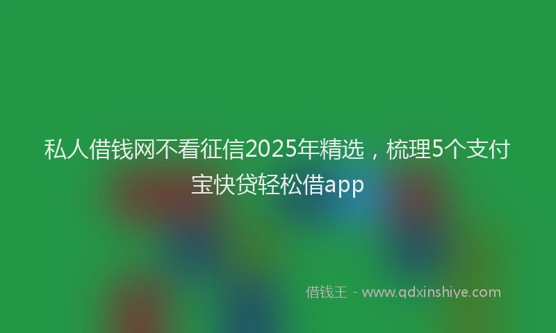 私人借钱网不看征信2025年精选，梳理5个支付宝快贷轻松借app