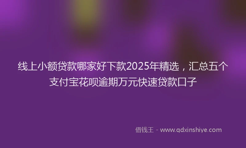 线上小额贷款哪家好下款2025年精选，汇总五个支付宝花呗逾期万元快速贷款口子