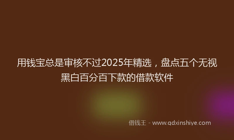 用钱宝总是审核不过2025年精选，盘点五个无视黑白百分百下款的借款软件