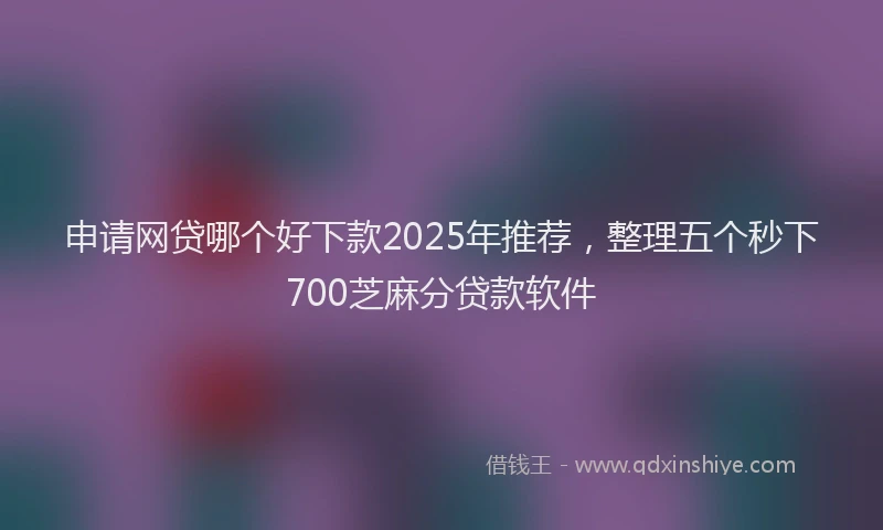 申请网贷哪个好下款2025年推荐，整理五个秒下700芝麻分贷款软件