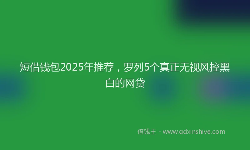 短借钱包2025年推荐，罗列5个真正无视风控黑白的网贷