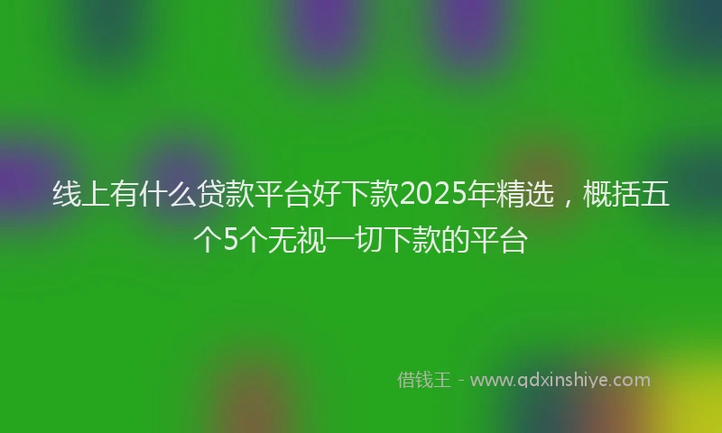 线上有什么贷款平台好下款2025年精选，概括五个5个无视一切下款的平台