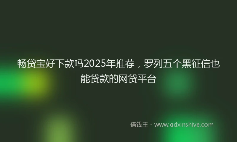 畅贷宝好下款吗2025年推荐，罗列五个黑征信也能贷款的网贷平台