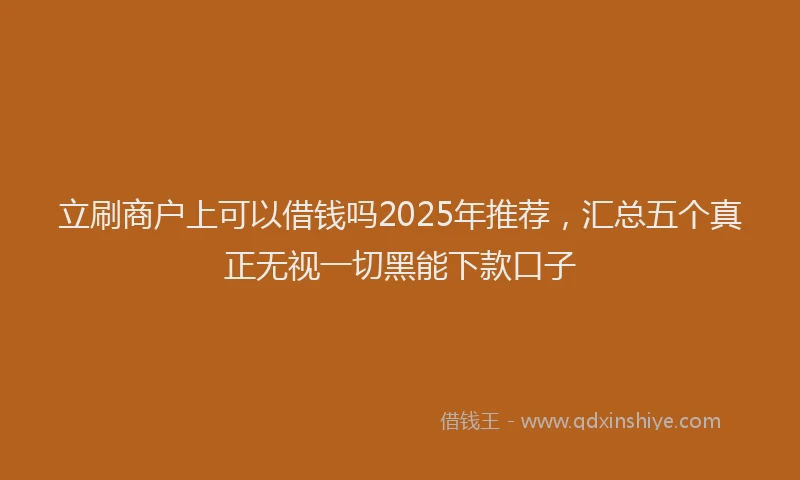 立刷商户上可以借钱吗2025年推荐，汇总五个真正无视一切黑能下款口子