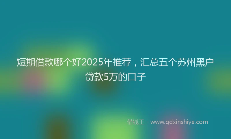 短期借款哪个好2025年推荐，汇总五个苏州黑户贷款5万的口子