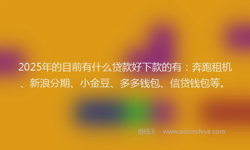 2025年的目前有什么贷款好下款的有：奔跑租机、新浪分期、小金豆、多多钱包、信贷钱包等。