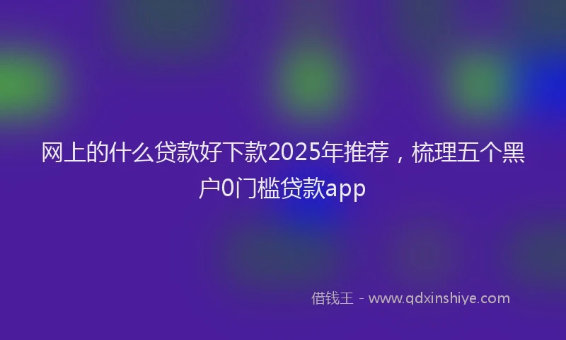 网上的什么贷款好下款2025年推荐，梳理五个黑户0门槛贷款app