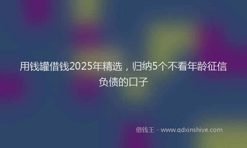 用钱罐借钱2025年精选，归纳5个不看年龄征信负债的口子