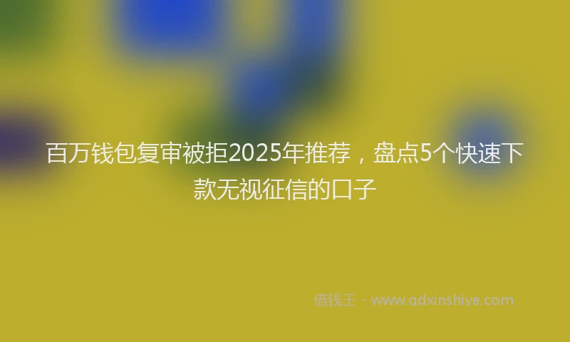 百万钱包复审被拒2025年推荐，盘点5个快速下款无视征信的口子