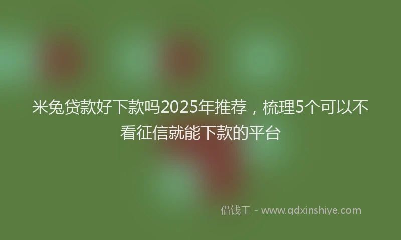 米兔贷款好下款吗2025年推荐，梳理5个可以不看征信就能下款的平台