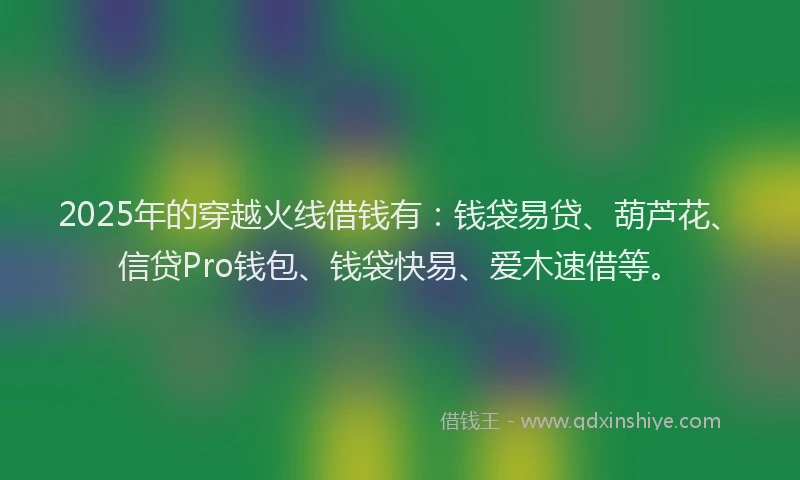 2025年的穿越火线借钱有：钱袋易贷、葫芦花、信贷Pro钱包、钱袋快易、爱木速借等。