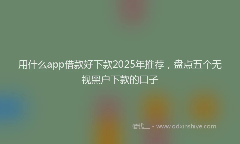 用什么app借款好下款2025年推荐，盘点五个无视黑户下款的口子