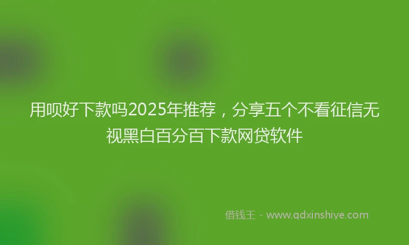 用呗好下款吗2025年推荐，分享五个不看征信无视黑白百分百下款网贷软件