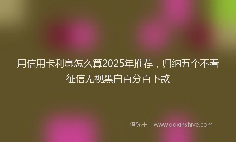 用信用卡利息怎么算2025年推荐，归纳五个不看征信无视黑白百分百下款