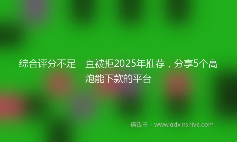 综合评分不足一直被拒2025年推荐，分享5个高炮能下款的平台