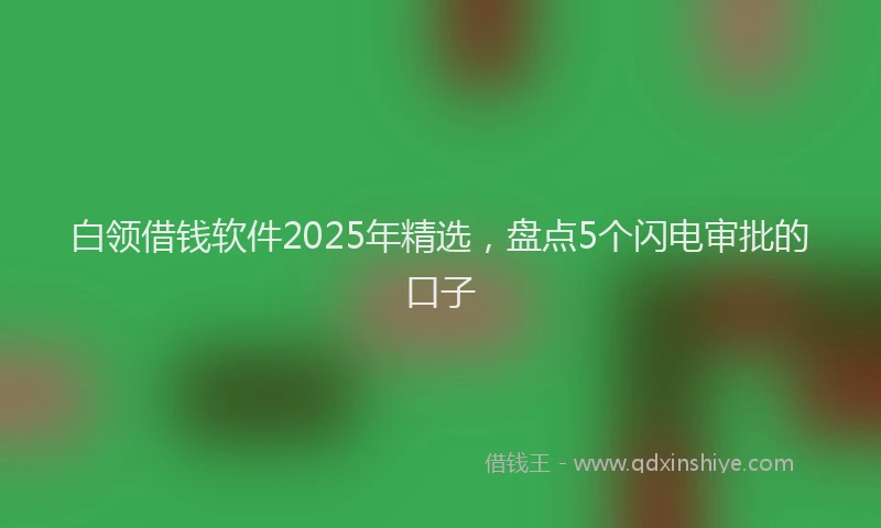 白领借钱软件2025年精选，盘点5个闪电审批的口子