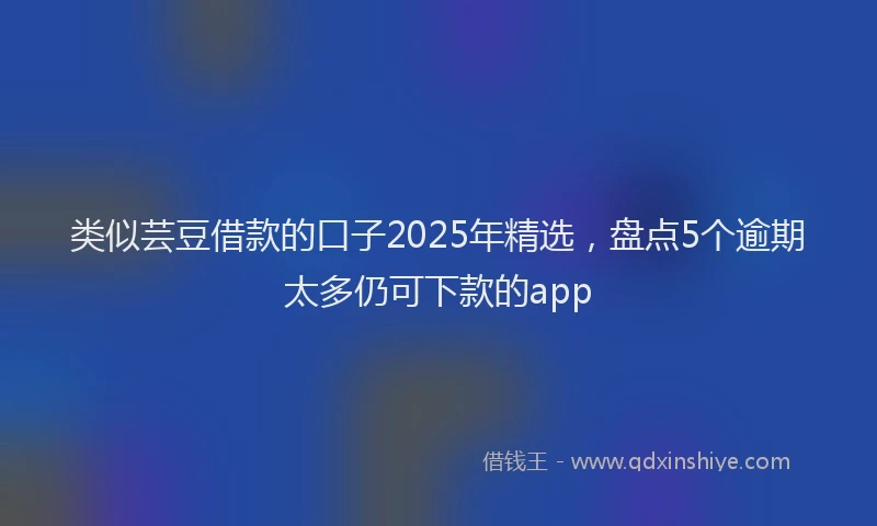 类似芸豆借款的口子2025年精选，盘点5个逾期太多仍可下款的app