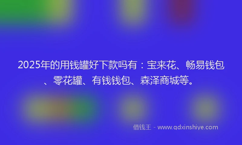2025年的用钱罐好下款吗有：宝来花、畅易钱包、零花罐、有钱钱包、森泽商城等。