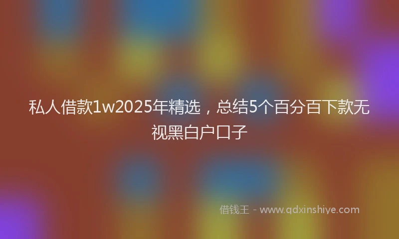私人借款1w2025年精选，总结5个百分百下款无视黑白户口子