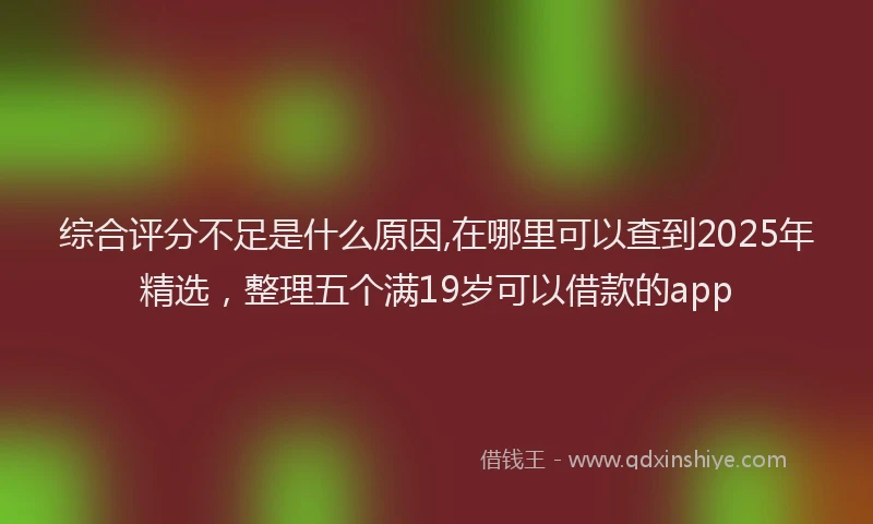 综合评分不足是什么原因,在哪里可以查到2025年精选，整理五个满19岁可以借款的app