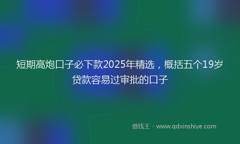 短期高炮口子必下款2025年精选，概括五个19岁贷款容易过审批的口子