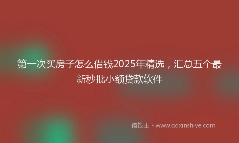 第一次买房子怎么借钱2025年精选，汇总五个最新秒批小额贷款软件