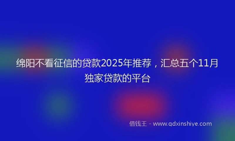 绵阳不看征信的贷款2025年推荐，汇总五个11月独家贷款的平台