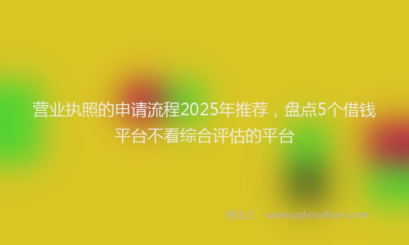 营业执照的申请流程2025年推荐，盘点5个借钱平台不看综合评估的平台