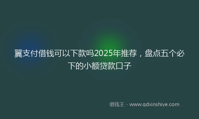翼支付借钱可以下款吗2025年推荐，盘点五个必下的小额贷款口子