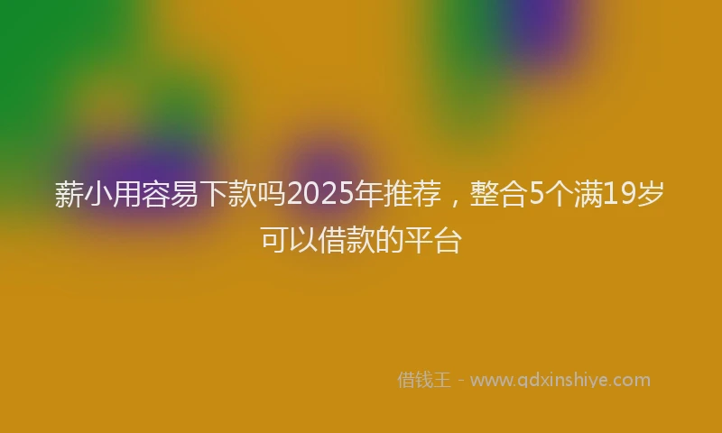 薪小用容易下款吗2025年推荐，整合5个满19岁可以借款的平台