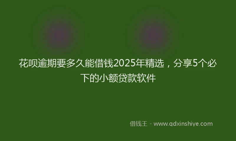 花呗逾期要多久能借钱2025年精选，分享5个必下的小额贷款软件