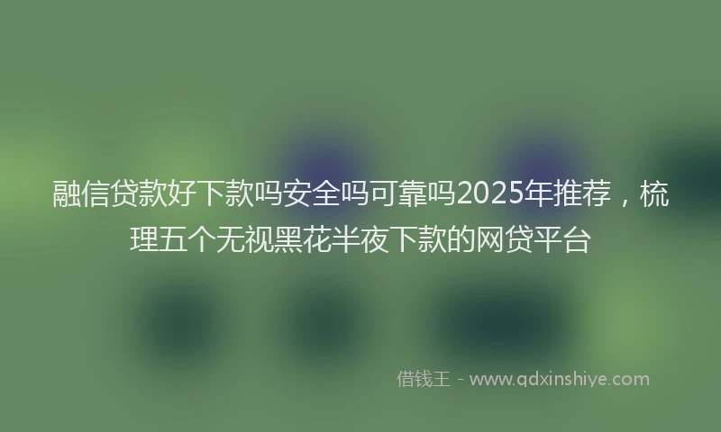 融信贷款好下款吗安全吗可靠吗2025年推荐，梳理五个无视黑花半夜下款的网贷平台
