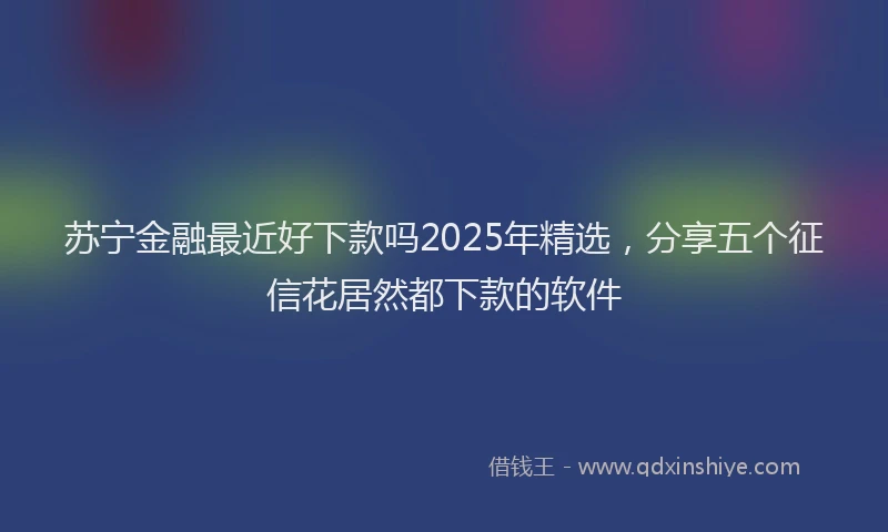 苏宁金融最近好下款吗2025年精选，分享五个征信花居然都下款的软件