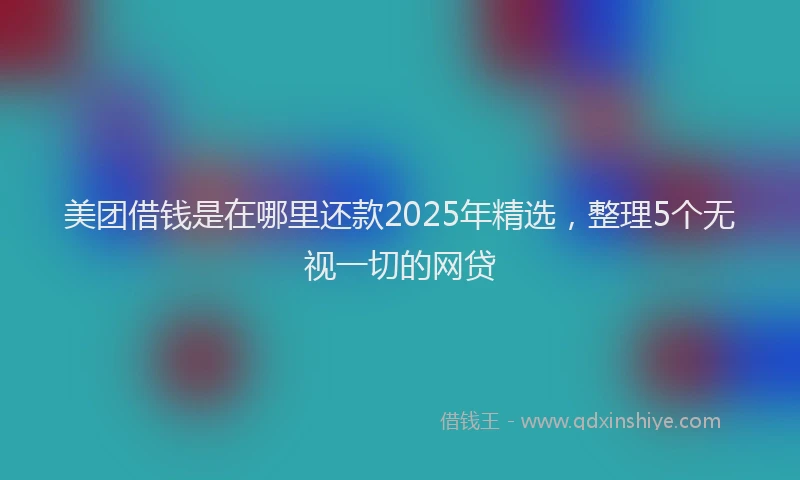 美团借钱是在哪里还款2025年精选，整理5个无视一切的网贷