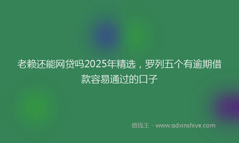 老赖还能网贷吗2025年精选，罗列五个有逾期借款容易通过的口子