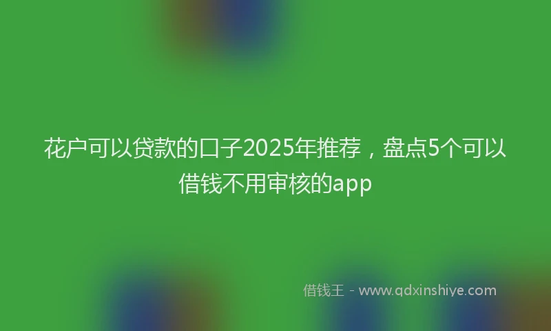 花户可以贷款的口子2025年推荐，盘点5个可以借钱不用审核的app