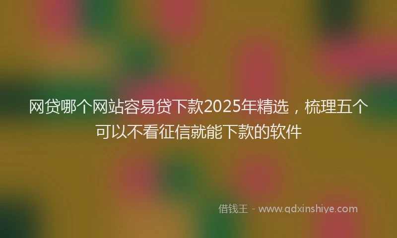 网贷哪个网站容易贷下款2025年精选，梳理五个可以不看征信就能下款的软件