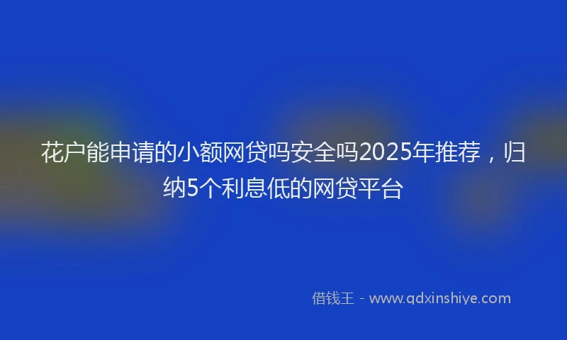 花户能申请的小额网贷吗安全吗2025年推荐，归纳5个利息低的网贷平台