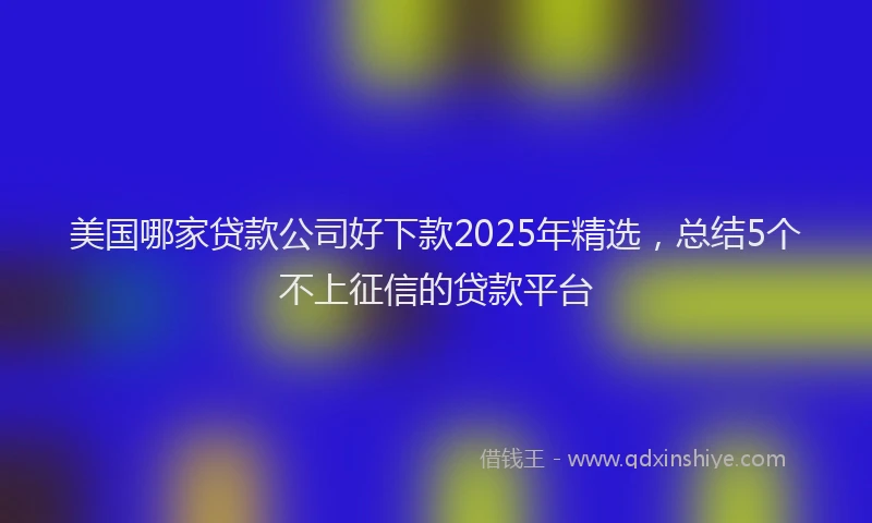 美国哪家贷款公司好下款2025年精选，总结5个不上征信的贷款平台