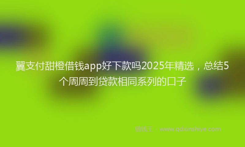 翼支付甜橙借钱app好下款吗2025年精选，总结5个周周到贷款相同系列的口子