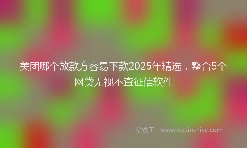 美团哪个放款方容易下款2025年精选，整合5个网贷无视不查征信软件