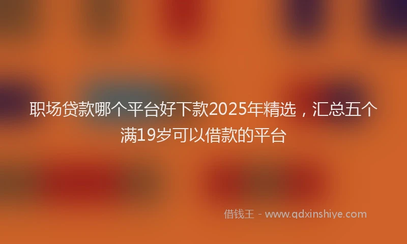 职场贷款哪个平台好下款2025年精选，汇总五个满19岁可以借款的平台