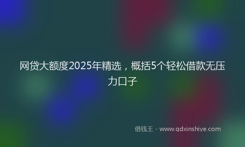 网贷大额度2025年精选，概括5个轻松借款无压力口子