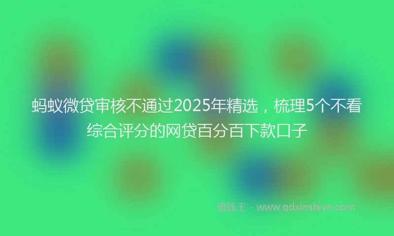 蚂蚁微贷审核不通过2025年精选，梳理5个不看综合评分的网贷百分百下款口子