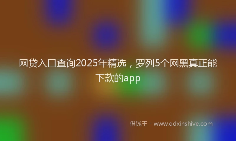 网贷入口查询2025年精选，罗列5个网黑真正能下款的app