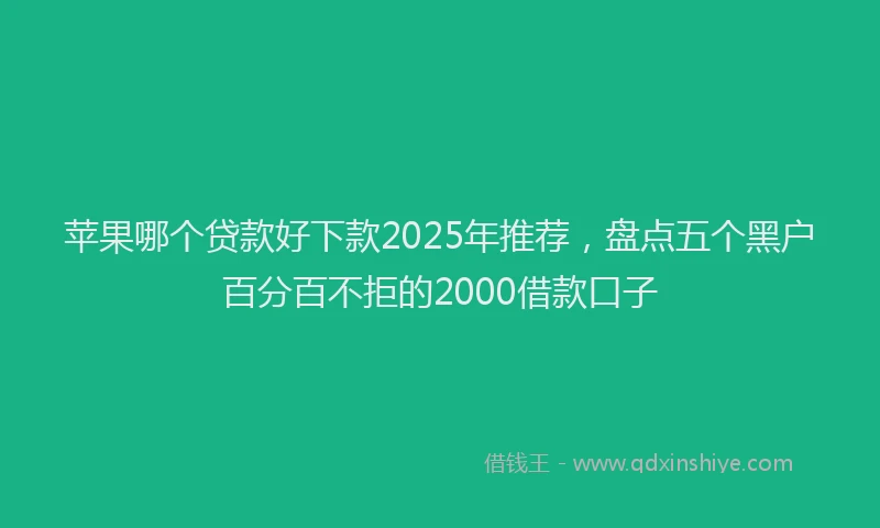 苹果哪个贷款好下款2025年推荐，盘点五个黑户百分百不拒的2000借款口子