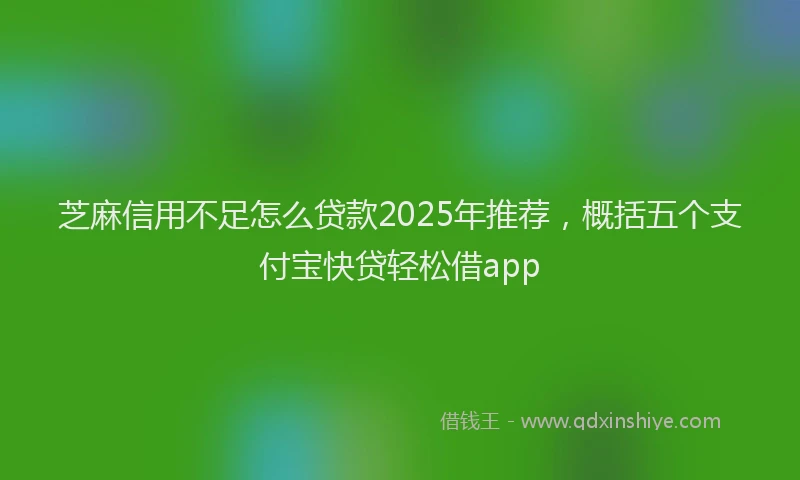 芝麻信用不足怎么贷款2025年推荐，概括五个支付宝快贷轻松借app