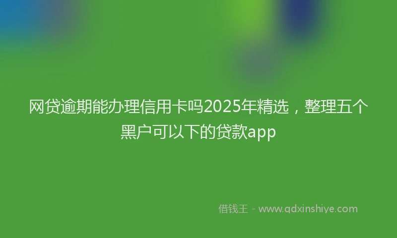 网贷逾期能办理信用卡吗2025年精选，整理五个黑户可以下的贷款app