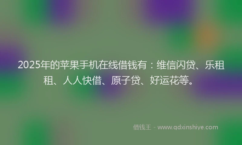 2025年的苹果手机在线借钱有：维信闪贷、乐租租、人人快借、原子贷、好运花等。