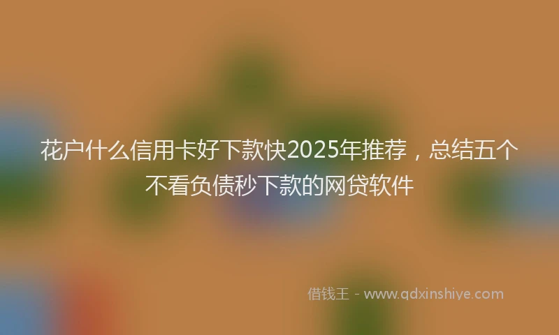 花户什么信用卡好下款快2025年推荐，总结五个不看负债秒下款的网贷软件